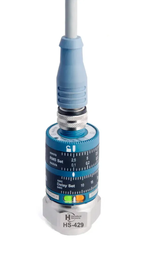 Hansford Sensors HS-429 vibration trip met 4–20 mA